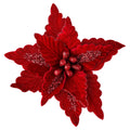 Red Glitter Poinsettia Christmas Clip Ornament, 5.5", by Holiday Time