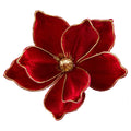 Red and Gold Magnolia Christmas Clip Ornament, 4.5", by Holiday Time