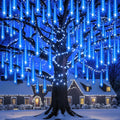 DONGPAI Meteor Shower Lights Outdoor, 11.8 Inch 8 Tube Icicle Lights, Waterproof Meteor Christmas Lights Outdoor, Hanging Falling Rain Lights for Xmas Tree Outside Holiday Decoration