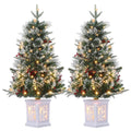 Danolapsi 3ft Pre-Lit Christmas Tree, Artificial Christmas Trees with 78 LED Lights, Snow Flocked Prelit Xmas Tree with Lighting Base, Battery Operated & Timer Function, Christmas Decoration for Home