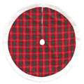 Dyno 48" Red and White Plaid Border Christmas Tree Skirt