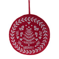Red and White Merry Embroidered Christmas Ornament, 4", by Holiday Time
