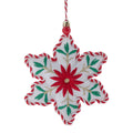 Multicolor Fabric Poinsettia Snowflake Christmas Ornament, 6.5", by Holiday Time