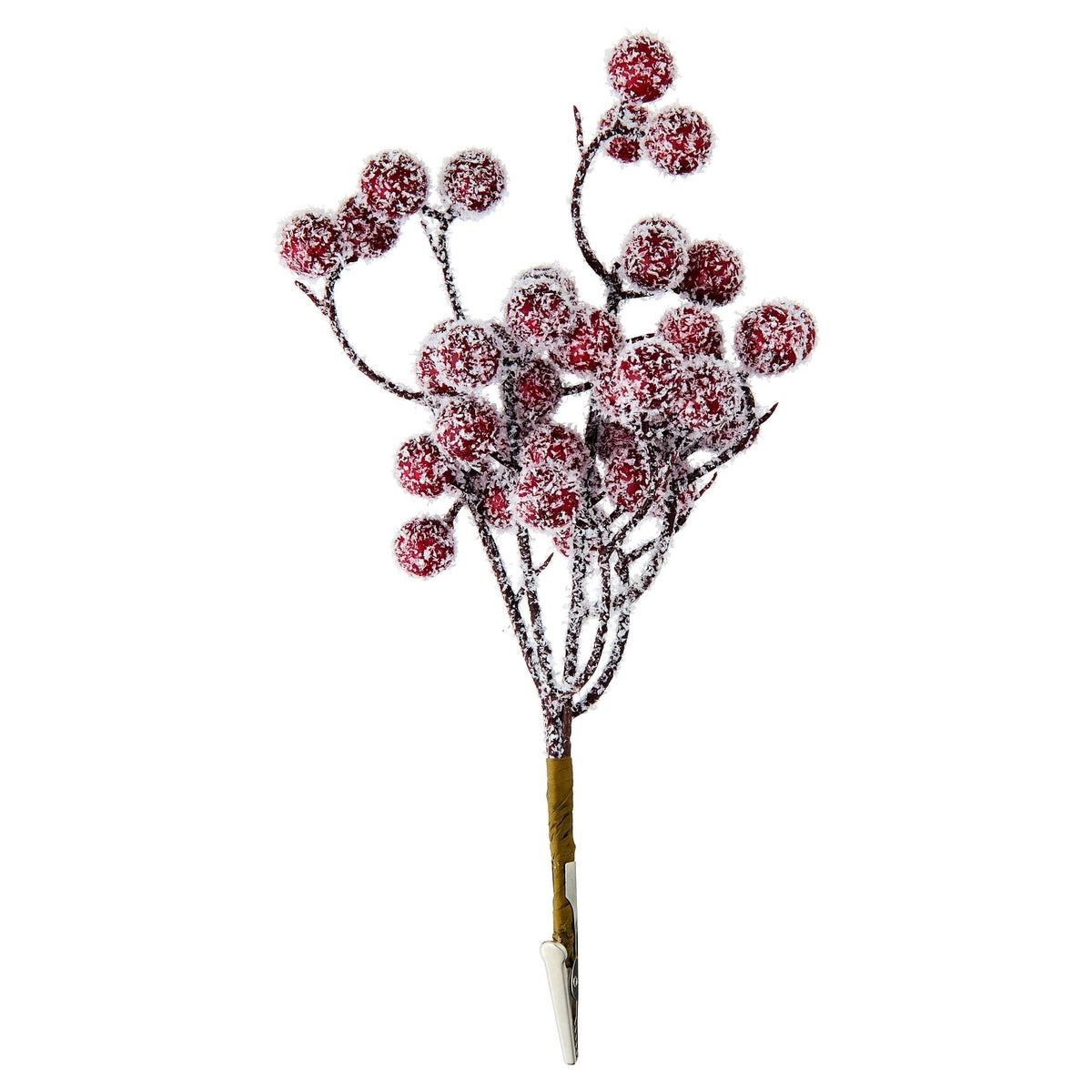 Red Velvet-Feel Frosted Berry Christmas Clip Ornament, 9", by Holiday Time