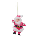 Mr. Christmas 5-inch Flocked Dancing Santa Ornament, Hot Pink