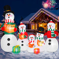 Firstness 6.5Ft High Christmas Inflatable Snowman Family with LED Lights Christmas Outdoor Decoration