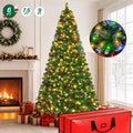 Firstness 6ft Pre-Lit Artificial Christmas Tree with Storage Bag, Warm & Multicolor Xmas Tree with 975 Branch Tips,Pine Cones + Red Berries
