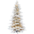 Fraser Hill Farm 9-Ft. Flocked Pine Valley Christmas Tree with Warm White LED String Lighting,
