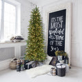 Fraser Hill Farm 6.5-Ft. Carmel Pine Slim Christmas Tree with White Incandescent Smart Lights, FFCP065-3GR