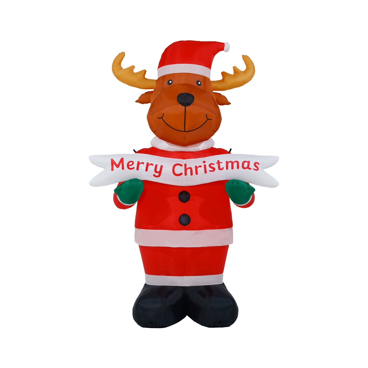 Multicolor Santa Moose with Sign Christmas Airblown Yard Inflatable, 10', by Holiday Time