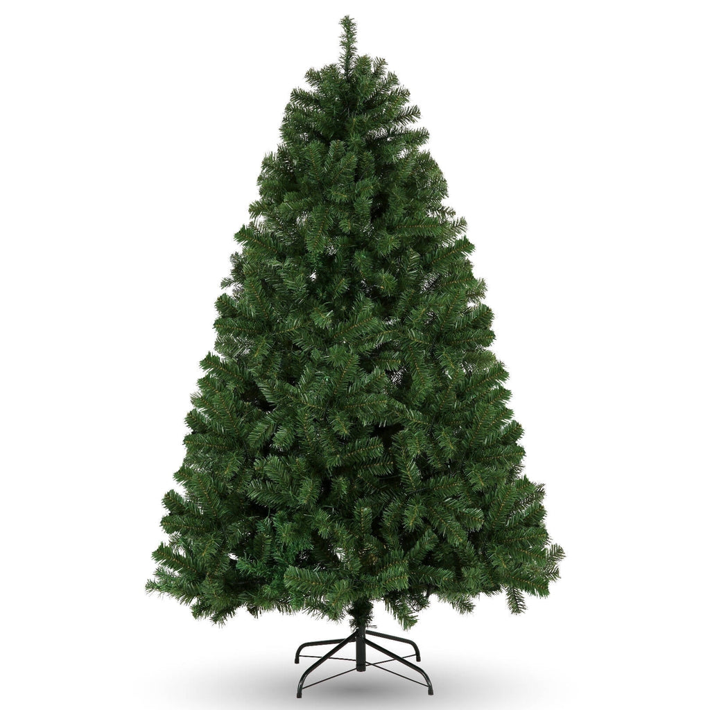 Funcid 6ft Green Artificial Christmas Tree, Hinged Spruce Full Tree with 1477 Branch Tips, Foldable Metal Stand, New PVC Material, Xmas Tree for Indoor and Outdoor Decoration