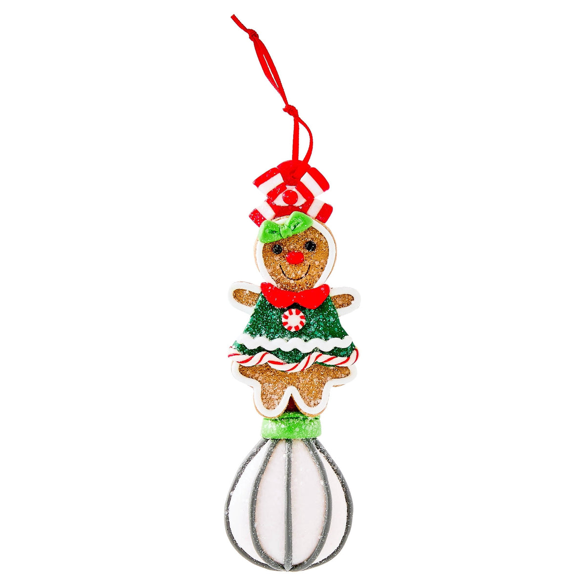 Multicolor Clay Dough Gingerbread Whisk Christmas Ornament, 5.5", by Holiday Time