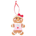 Multicolor Clay Dough Gingerbread Girl with Bow Christmas Ornament, 4.5", by Holiday Time