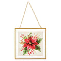 Multicolor Poinsettia Artwork Christmas Ornament, 4.8", by Holiday Time