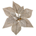 Gold Glitter Poinsettia Christmas Clip Ornament, 11", by Holiday Time
