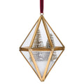 Gold Metal and Glass Diamond with Snow-Flocked Trees Christmas Ornament, 5.3", by Holiday Time