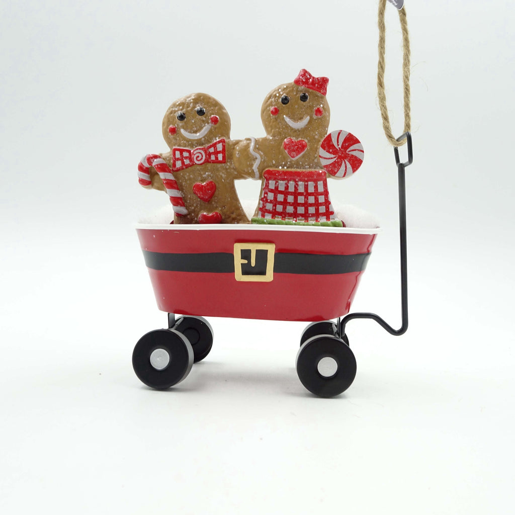 Multicolor Gingerbread Couple in Wagon Christmas Ornament, 4.8", by Holiday Time
