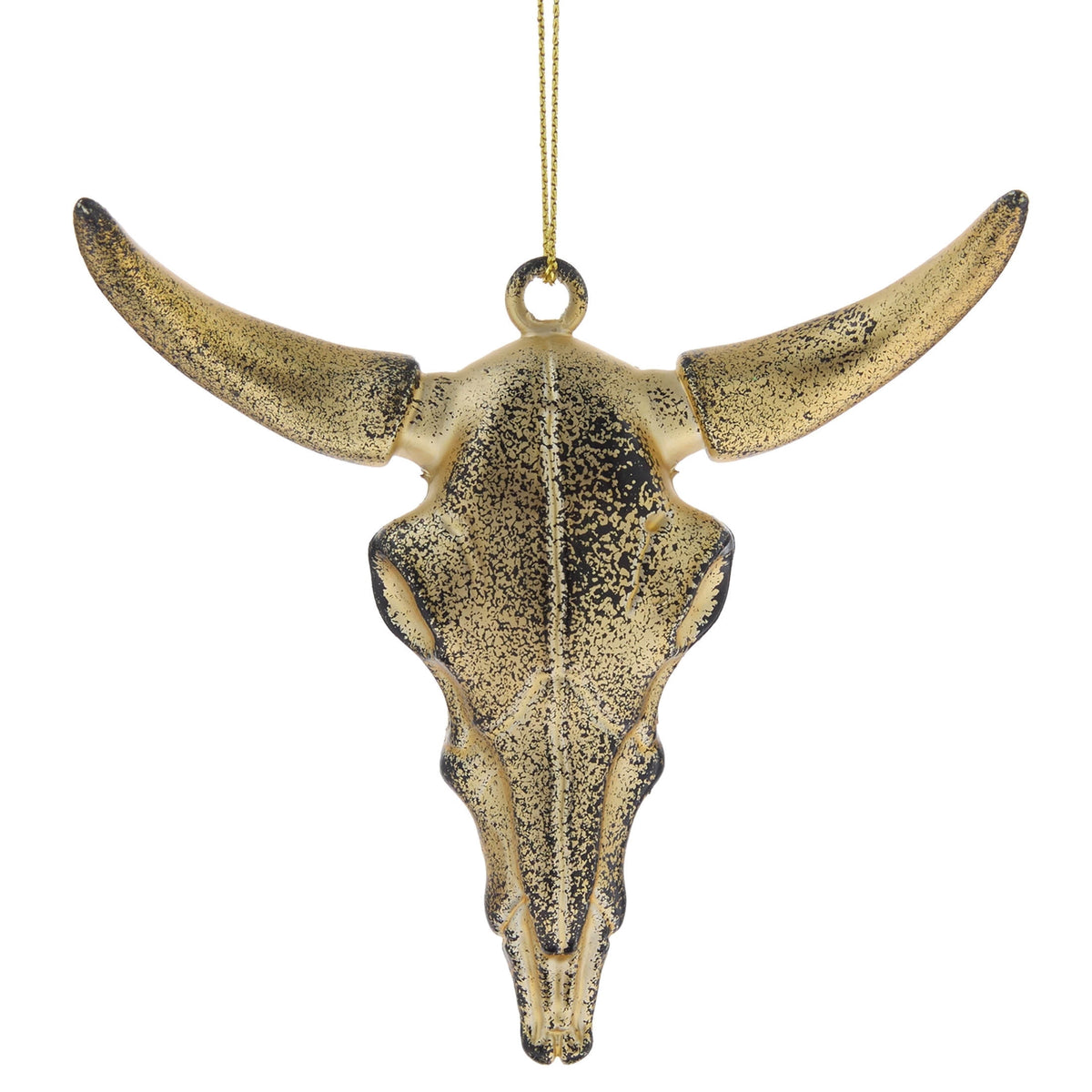 Antique Gold Cow Skull Christmas Ornament, 4", by Holiday Time
