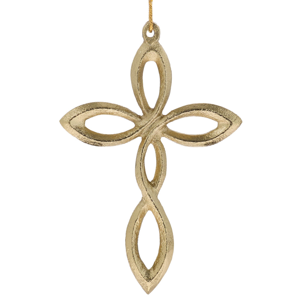 Gold Metal Cross Christmas Ornament, 5", by Holiday Time