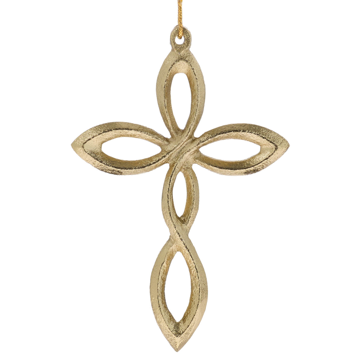 Gold Metal Cross Christmas Ornament, 5", by Holiday Time