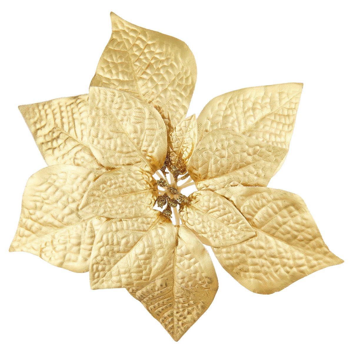 Gold Poinsettia Christmas Clip Ornament, 11", by Holiday Time