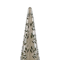 Glass Embossed Leaf Pattern Tree Christmas Decoration, Green, 14.5", by Holiday Time