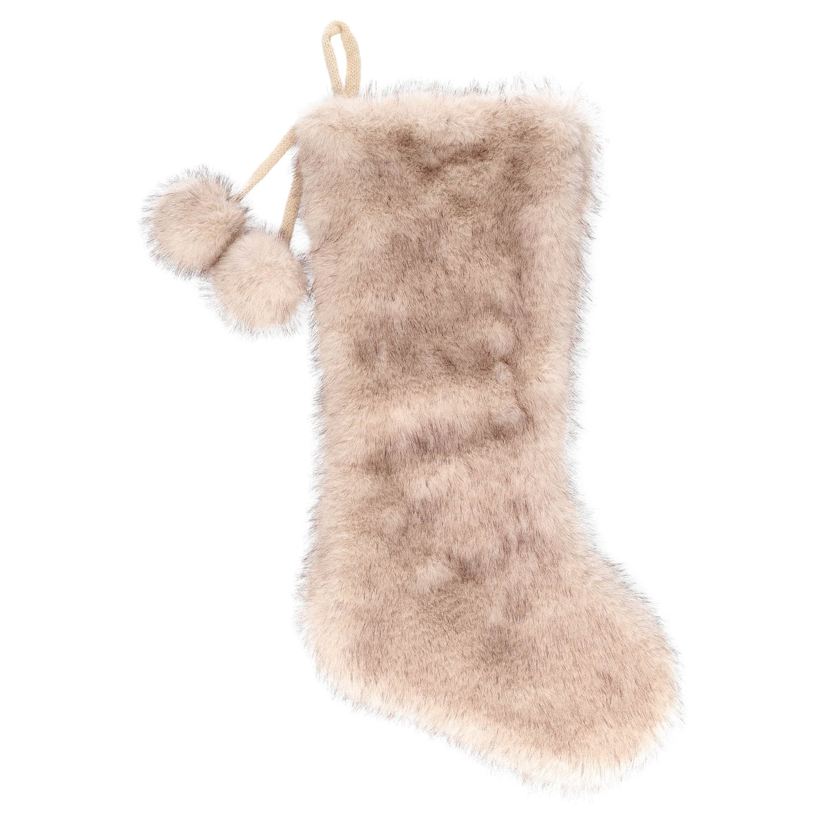 Faux Fur Christmas Stocking, Gray, 18", by Holiday Time