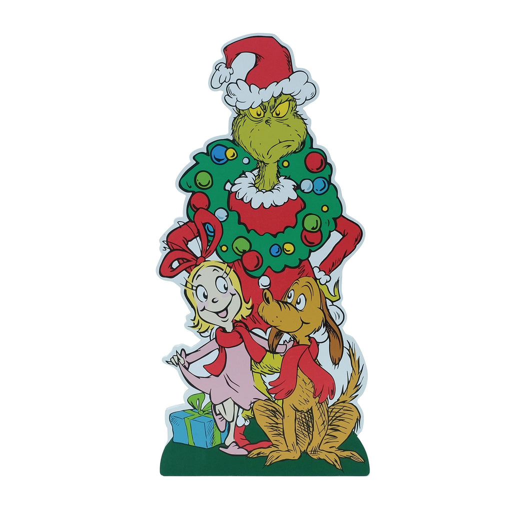 Dr. Seuss The Grinch, Cindy‑Lou & Max Christmas MDF Greeter – 28 Inch Holiday Decoration