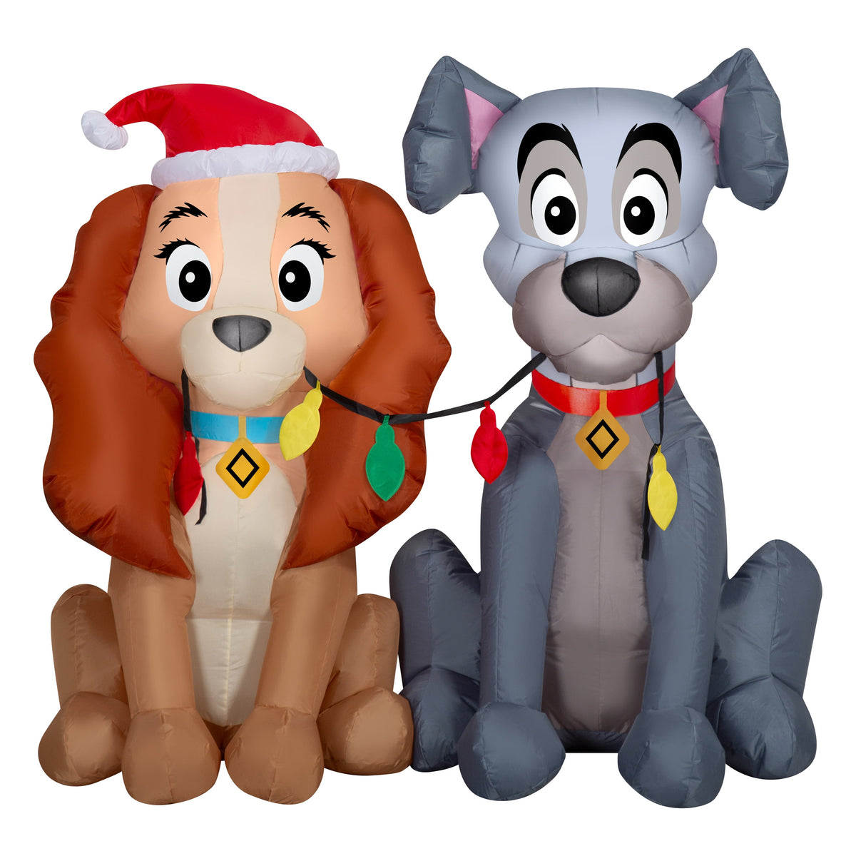 Gemmy Airblown Disney Lady and the Tramp Scene Christmas Inflatable, 4-Ft, LED Yard Decor