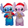 Gemmy Airblown Disney Stitch and Angel Gingerbread Scene Christmas Inflatable, 4-Ft, LED Yard Decor