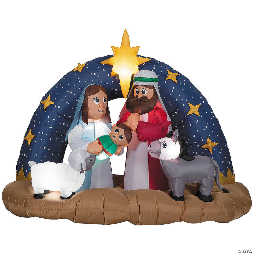 Airblown® Snowy Night Nativity Scene 78" Inflatable Christmas Outdoor Yard Decor