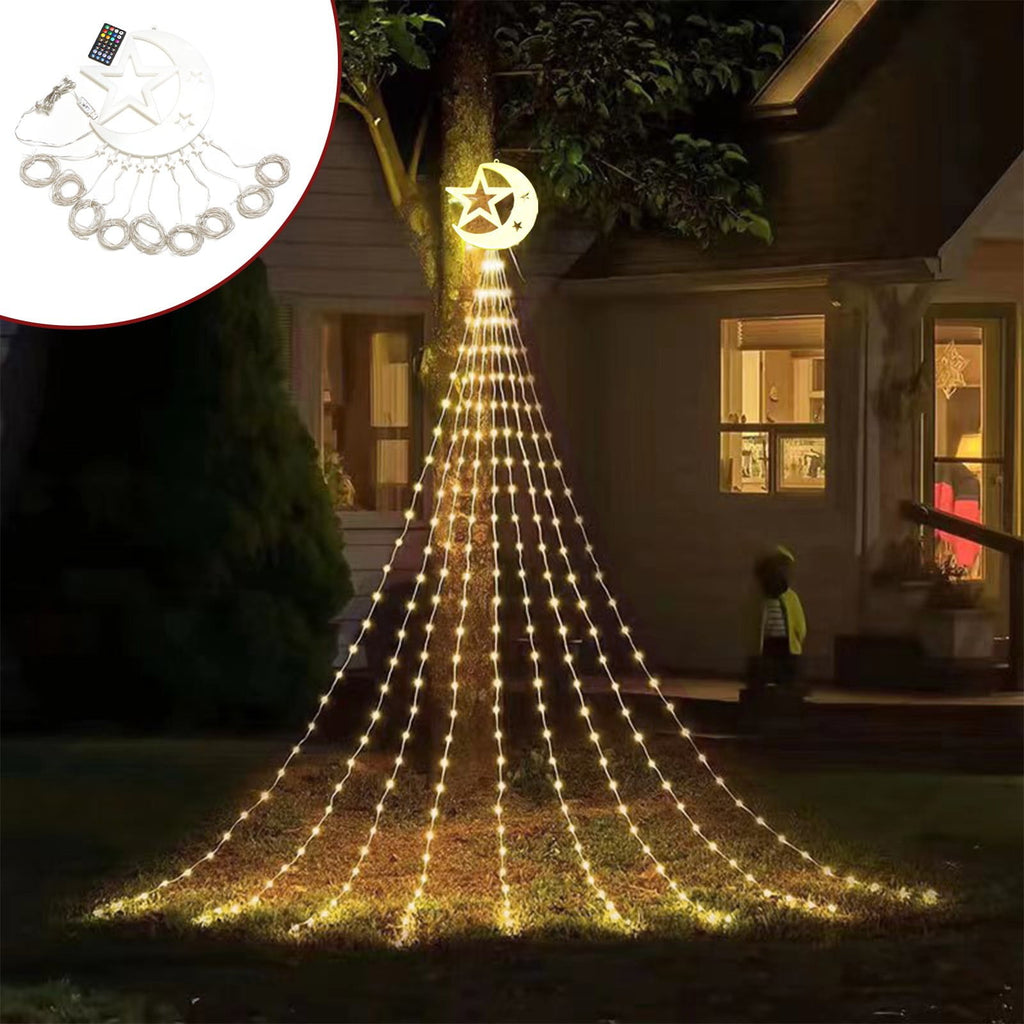 Gnmfd Solar Outdoor String Lights, Waterproof Decorative Christmas Tree Lights, Patio Porch Garden Yard Hanging Lights, Multicolor Solar Powered Holiday Party Decorations