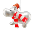 Red/White/Silver Hippo Christmas Ornament, 3", by Holiday Time