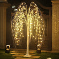 HOARBOEG 4FT Lighted Weeping Willow Tree, Outdoor Indoor Decorative LED Tree with Remote Control, Battery Operated Light Up Tree for Christmas Wedding Party Garden Home Decor