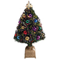 Northwoods Greenery Fiber Optic Christmas Tree with Ball Ornaments, 32-In. Tall