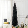 HOMCOM 8' Artificial Christmas Tree Holiday Home Décor, 618 Tips, Black