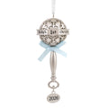 Hallmark Ornament (Baby First Cmas Rattle Blue Ribbon 2026, Metal), 1 Count