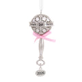 Hallmark Ornament (Baby First Cmas Rattle Pink Ribbon 2026, Metal), 1 Count