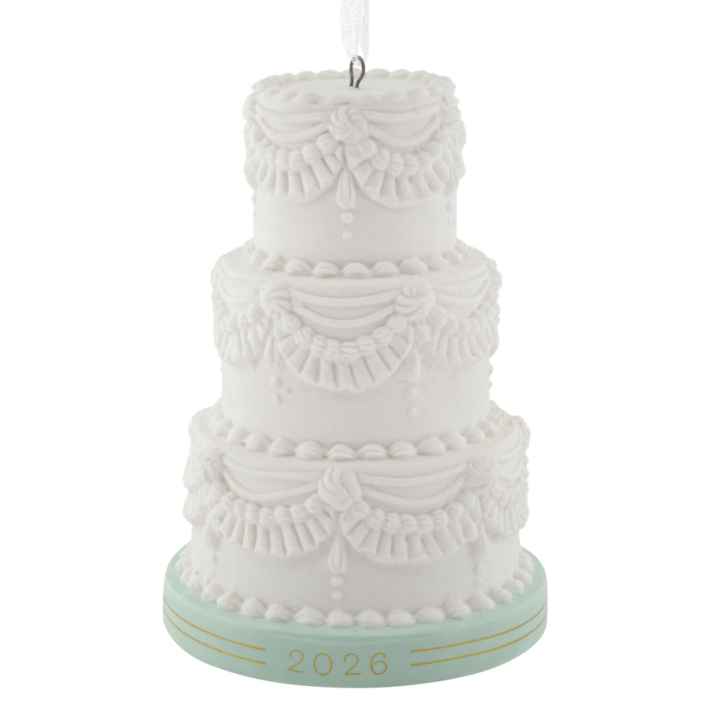 Hallmark Christmas Ornament (Wedding Cake 2026, Porcelain), 1 Count