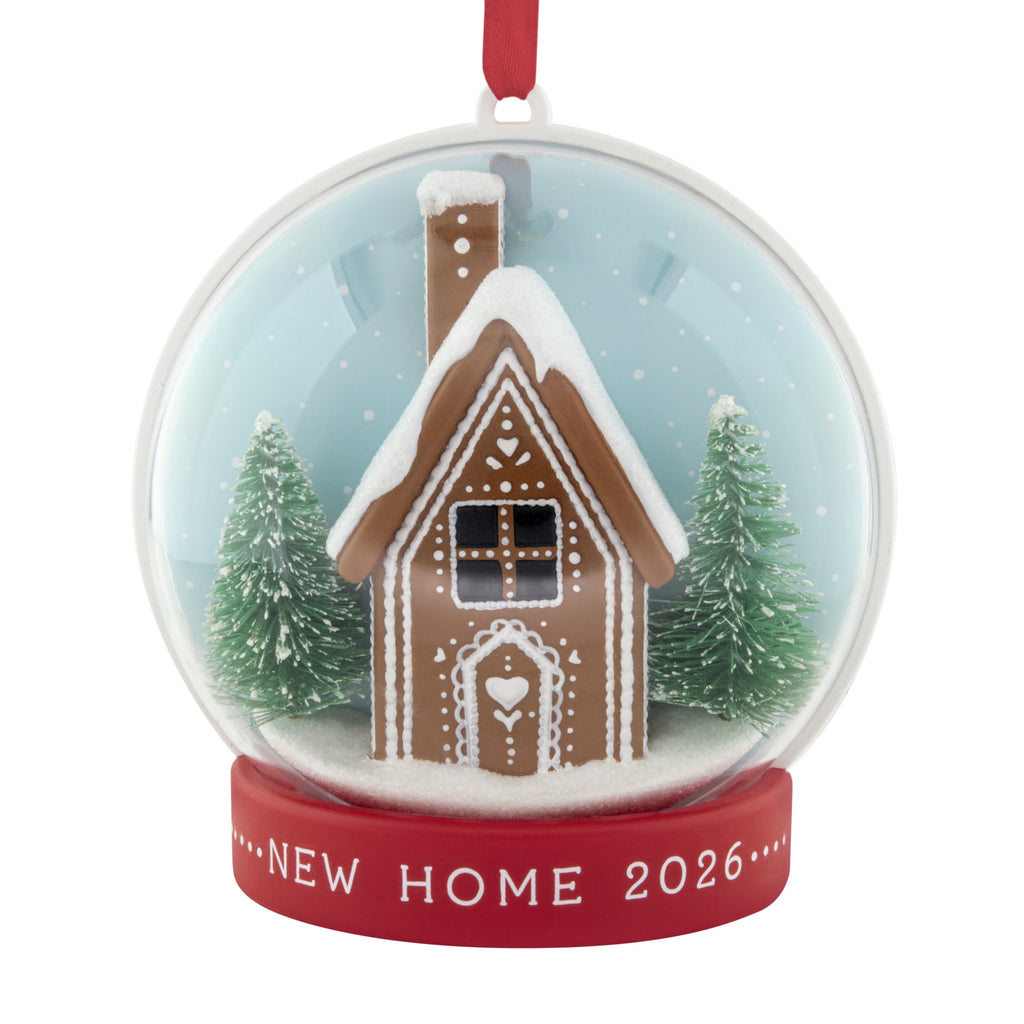 Hallmark Ornament (Gingerbread House Snow Globe New Home 2026), 1 Count