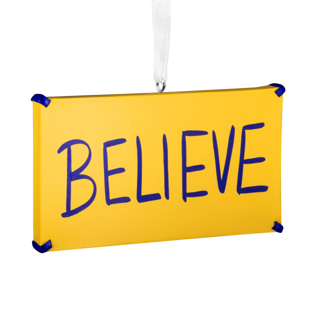 Hallmark Christmas Ornament (Ted Lasso Believe Sign), 1 Count