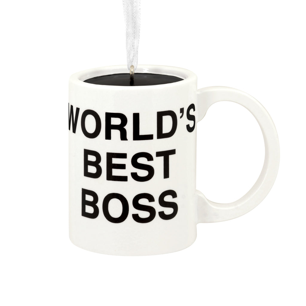 Hallmark Christmas Ornament (The Office World's Best Boss Mug), 1 Count