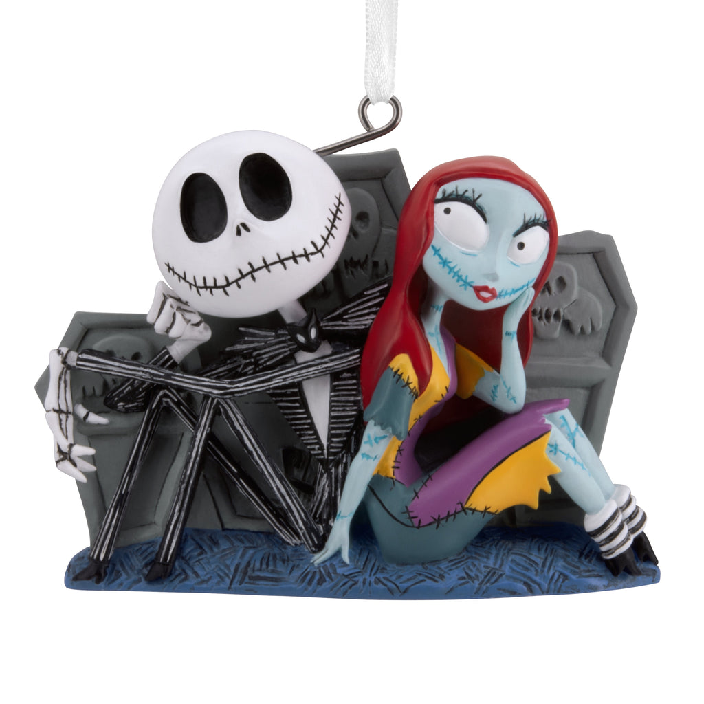 Hallmark Christmas Ornament (Disney Jack, Sally with Tombstones), 1 Count