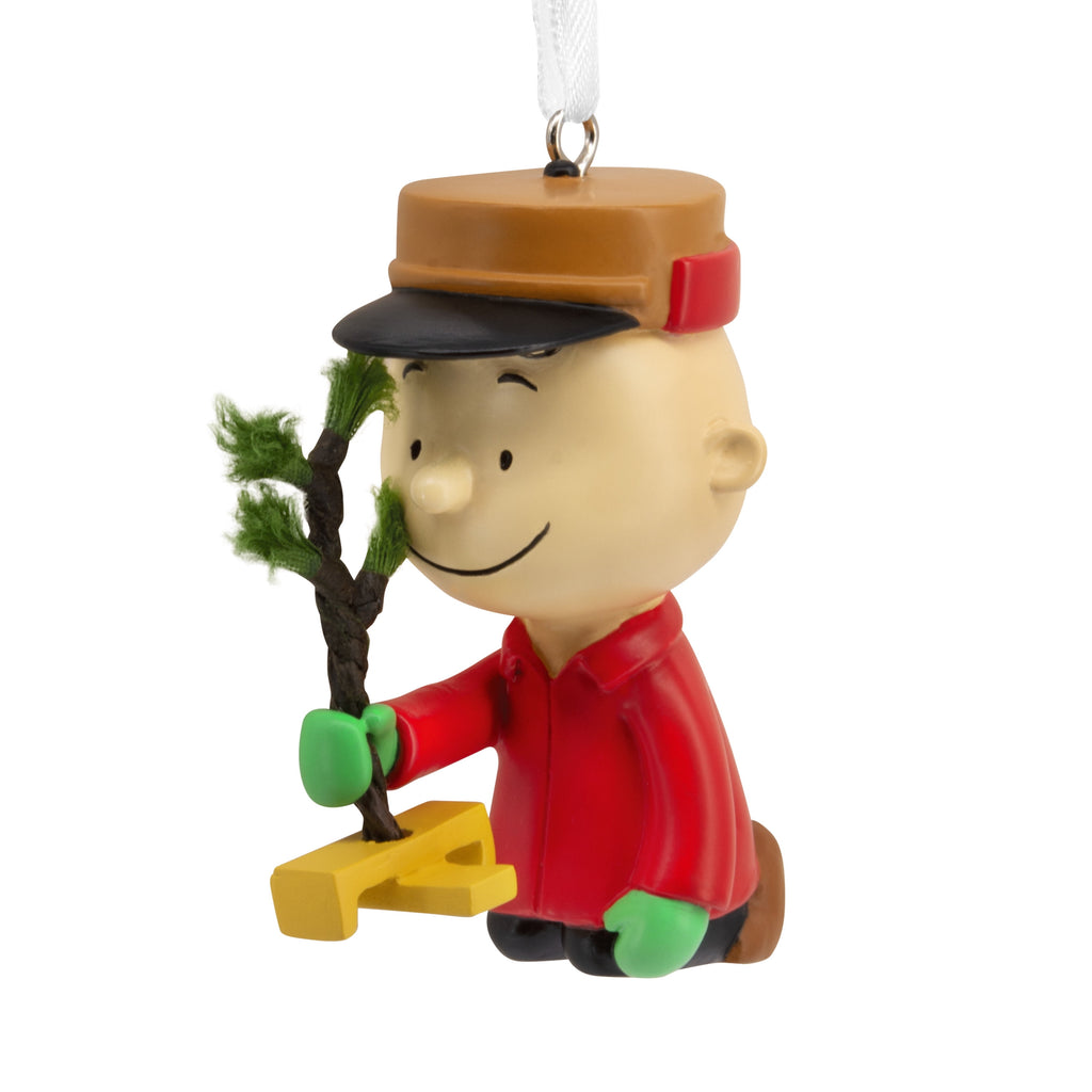 Hallmark Christmas Ornament (Peanuts Charlie Brown Kneeling Tree), 1 Count