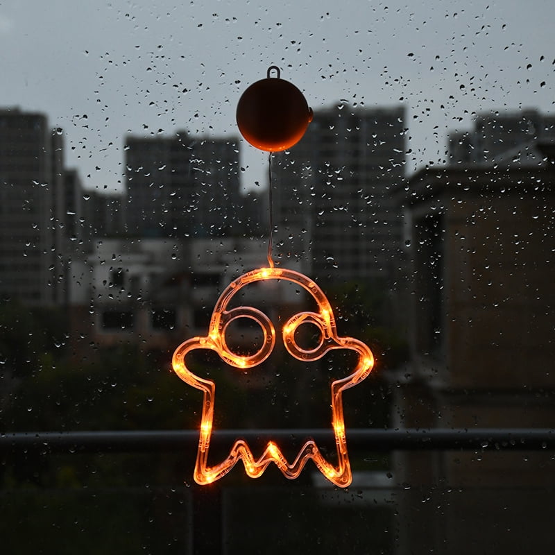 Halloween Window Lights Home Indoor LED Pumpkin Spider Ghost LED Sucker Lamp 2024 Halloween Party Hanging Decoration Kids Favors