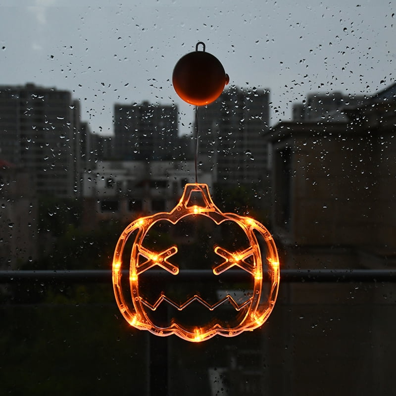 Halloween Window Lights Home Indoor LED Pumpkin Spider Ghost LED Sucker Lamp 2024 Halloween Party Hanging Decoration Kids Favors
