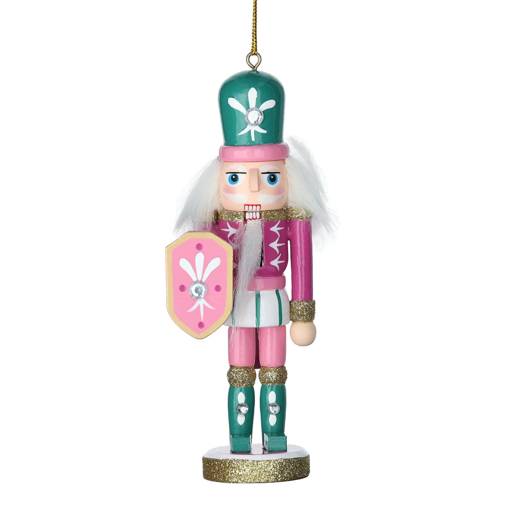 Pink and Green Wood Nutcracker Christmas Ornament, 5.3", by Holiday Time