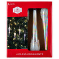 4-Count Iridescent Frosted Icicle Glass Christmas Ornaments, 7.8", by Holiday Time