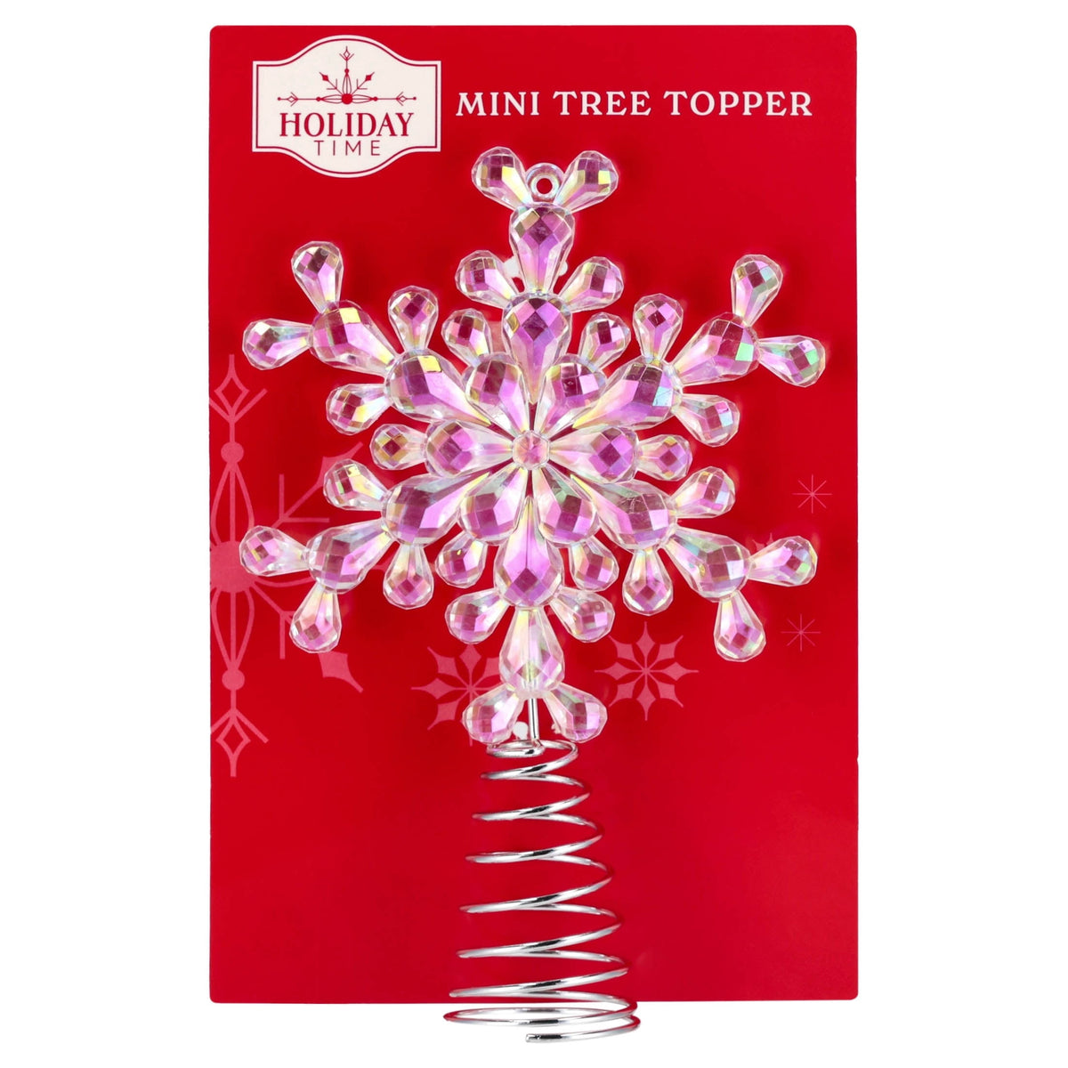 Mini Snowflake Christmas Tree Topper, Iridescent, 7", by Holiday Time