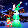 Yexmas 7.2FT Large Outdoor Inflatable Christmas Tree with Santa Claus and Dog,Built-in LED Lights,Fun Blow Up Xmas Decor Suitable for Yard,Garden,Lawn
